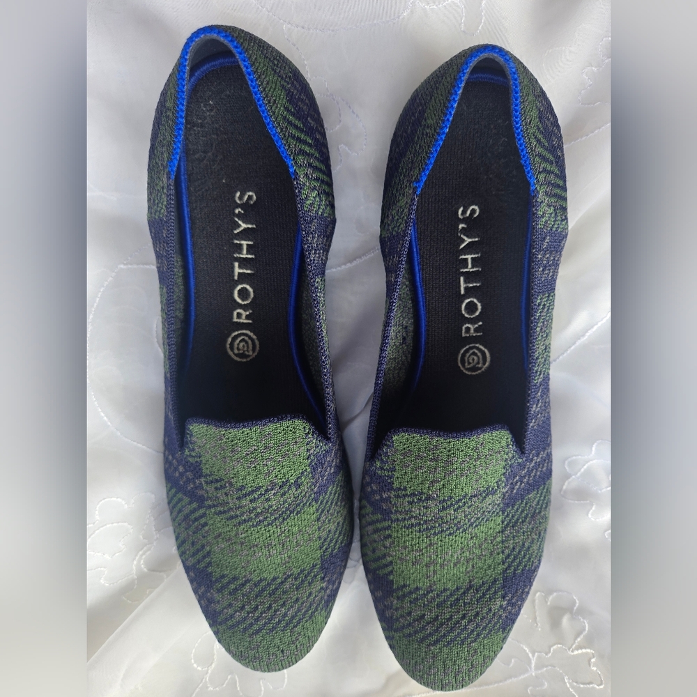 Rothy's Women The Loafer Knit Forest Tartan Limited Edition Holiday Rare - Picture 4 of 4